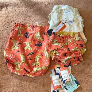 Esembly cheetah print organic cloth diapers. New with tags.